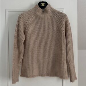 Cashmere Beige Ribbed Sweater -  Henry Christ Size Small